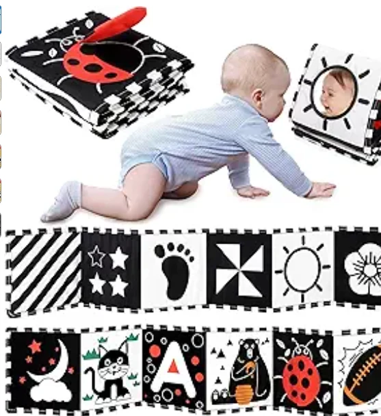 URMYWO Black and White Baby Toys, Tummy Time High Contrast Newborn Toys 0-3 Mont